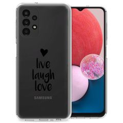 iMoshion Design hoesje Samsung Galaxy A13 (4G) - Live Laugh Love - Zwart