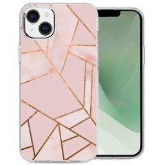 iMoshion Design hoesje iPhone 14 Plus - Grafisch Koper - Roze / Goud
