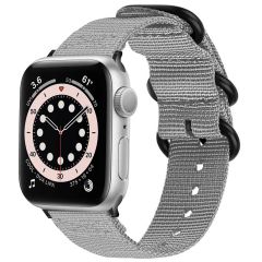 iMoshion Nylon bandje Apple Watch Series 1-9 / SE - 38/40/41mm - Grijs