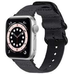 iMoshion Nylon bandje Apple Watch Series 1-8 / SE - 38/40/41mm - Zwart
