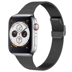 iMoshion Milanees vouwbandje Apple Watch Series 1-9 / SE - 38/40/41mm - Zwart
