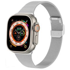 iMoshion Milanees vouwbandje Apple Watch Series 1-8 / SE / Ultra - 42/44/45/49 mm - Zilver