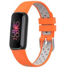 iMoshion Siliconen sport bandje Fitbit Luxe - Oranje/Grijs