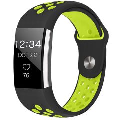iMoshion Siliconen sport bandje Fitbit Charge 2 - Zwart / Lime