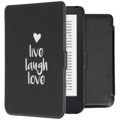 iMoshion Design Slim Hard Case Bookcase Kobo Clara 2E / Tolino Shine 4 - Live Laugh Love