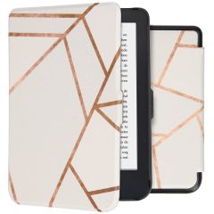 iMoshion Design Slim Hard Case Bookcase Kobo Clara 2E / Tolino Shine 4 - White Graphic