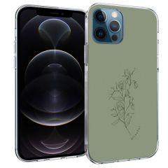 iMoshion Design hoesje iPhone 12 (Pro) - Floral Green
