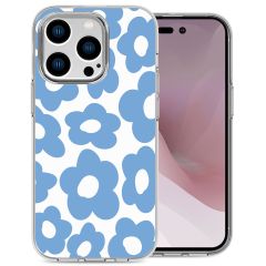 iMoshion Design hoesje iPhone 14 Pro - Retro Blue Flowers