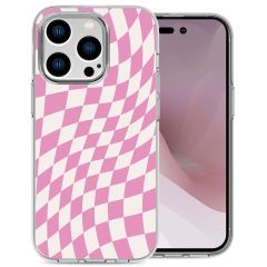 iMoshion Design hoesje iPhone 14 Pro - Retro Pink Check