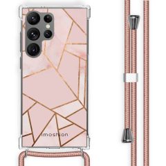 iMoshion Design hoesje met koord Samsung Galaxy S23 Ultra - Grafisch Koper - Roze / Goud