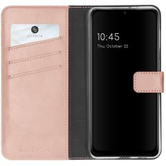 Selencia Echt Lederen Booktype Samsung Galaxy A22 (5G) - Roze