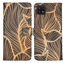 iMoshion Design Softcase Book Case Galaxy A22 (5G) - Golden Leaves