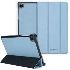 Selencia Vegan Lederen Trifold Book Case Galaxy Tab A7 Lite - Blauw