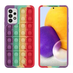 iMoshion Pop It Fidget Toy - Pop It hoesje Galaxy A72 - Rainbow