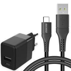 Accezz Wall Charger 20W + USB-C naar USB kabel - 1 meter - Zwart