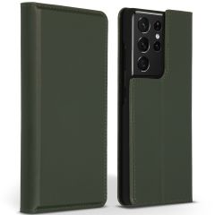 Accezz Premium Leather Slim Book Case Samsung Galaxy S21 Ultra - Groen