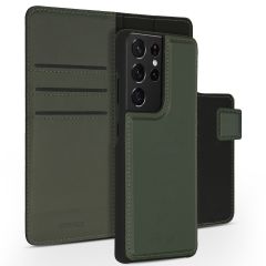 Accezz Premium Leather 2 in 1 Wallet Book Case Samsung Galaxy S21 Ultra - Groen