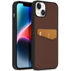 Accezz Premium Leather Card Slot Backcover iPhone 14 Plus - Bruin