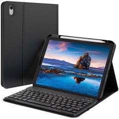Accezz QWERTZ Bluetooth Keyboard Bookcase iPad 10.9 (2022) - Zwart