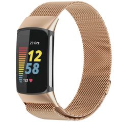 iMoshion Milanees magnetisch bandje Fitbit Charge 5 / Charge 6 - Maat S - Rosé Goud
