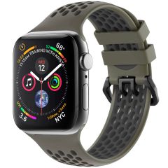 iMoshion Siliconen sport bandje gesp Apple Watch Series 1-9 / SE - 38/40/41mm - Groen / Zwart