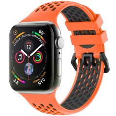iMoshion Siliconen sport bandje gesp Apple Watch Series 1-9 / SE - 38/40/41mm - Oranje / Zwart