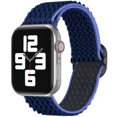 iMoshion Elastisch nylon bandje Apple Watch Series 1-8 / SE - 38/40/41mm - Donkerblauw
