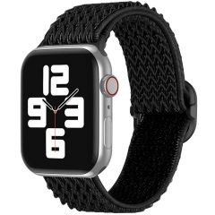 iMoshion Elastisch nylon bandje Apple Watch Series 1-8 / SE - 38/40/41mm - Zwart