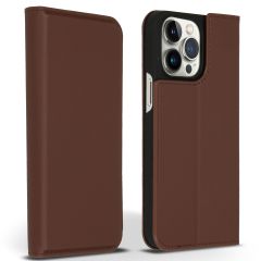 Accezz Premium Leather Slim Bookcase iPhone 14 Pro Max - Bruin