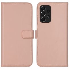 Selencia Echt Lederen Booktype Samsung Galaxy A73 - Dusty Pink