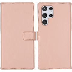 Selencia Echt Lederen Bookcase Samsung Galaxy S22 Ultra - Dusty Pink