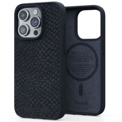 Njorð Collections Salmon Leather MagSafe Case iPhone 15 Pro - Black