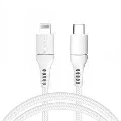 iMoshion Lightning naar USB-C kabel - Non-MFi - Gevlochten textiel - 1 meter - Wit