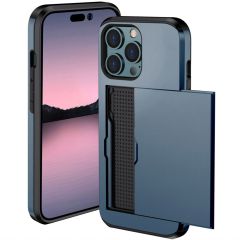 iMoshion Backcover met pasjeshouder iPhone 14 Pro - Donkerblauw