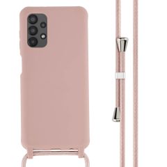 iMoshion Siliconen hoesje met koord Samsung Galaxy A13 (4G) - Sand Pink