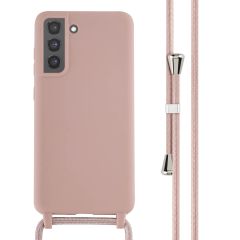 iMoshion Siliconen hoesje met koord Samsung Galaxy S21 FE - Sand Pink