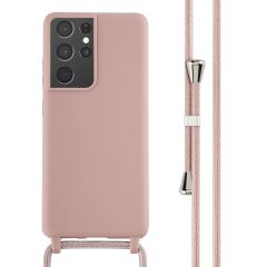 iMoshion Siliconen hoesje met koord Samsung Galaxy S21 Ultra - Sand Pink
