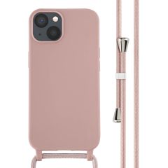 iMoshion Siliconen hoesje met koord iPhone 13 - Sand Pink