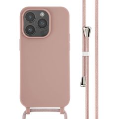 iMoshion Siliconen hoesje met koord iPhone 14 Pro - Sand Pink
