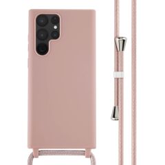 iMoshion Siliconen hoesje met koord Samsung Galaxy S22 Ultra - Sand Pink