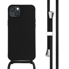 iMoshion Siliconen hoesje met koord iPhone 14 Plus - Zwart