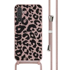 iMoshion Siliconen design hoesje met koord Samsung Galaxy A34 (5G) - Animal Pink