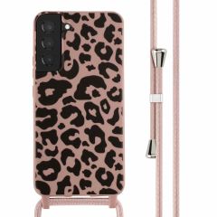 iMoshion Siliconen design hoesje met koord Samsung Galaxy S22 Plus - Animal Pink