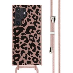 iMoshion Siliconen design hoesje met koord Samsung Galaxy S23 Ultra - Animal Pink
