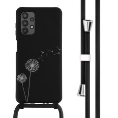 iMoshion Siliconen design hoesje met koord Samsung Galaxy A13 (4G) - Dandelion Black