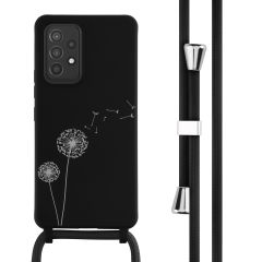 iMoshion Siliconen design hoesje met koord Samsung Galaxy A53 - Dandelion Black