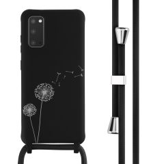 iMoshion Siliconen design hoesje met koord Samsung Galaxy S20 - Dandelion Black