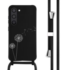 iMoshion Siliconen design hoesje met koord Samsung Galaxy S23 - Dandelion Black