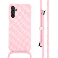 iMoshion Siliconen design hoesje met koord Samsung Galaxy A14 (5G/4G) - Retro Pink