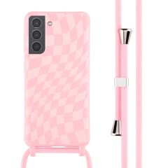iMoshion Siliconen design hoesje met koord Samsung Galaxy S21 - Retro Pink